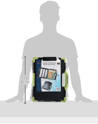 Officemate Carry All Clipboard Storage Box,Letter/Legal Size,Black & Green (83325),(Pack of 6)