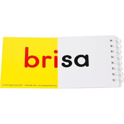 Really Good Stuff Libros de S?labas Compuestas (Spanish Advanced Syllable Flip Books) - 30 Flip Books