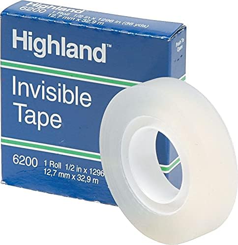 Highland 6200 Invisible Tape, 1/2" x 1296"