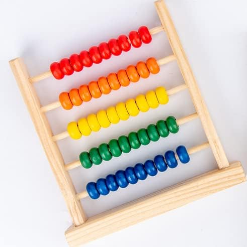 Sealive Wooden Abacus for Kids Math - 50 Beads Counting Toy, Multi-Color Counters for Kids 3-5, Counting Toys for Preschool Learning & Development, Develops Coordination, Motor Skills