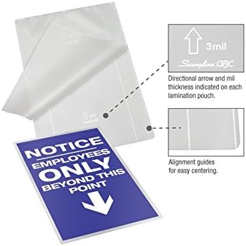 GBC Swingline Thermal Laminating Sheets / Pouches, Letter Size, 7 Mil, Speed Pouch, EZUse, 100-Count (3200717)