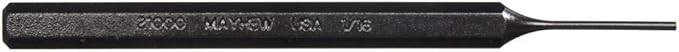 Mayhew Tools 21000 SAE Pin Punch, 1/16 x 0.75" Pin, 4" OAL x 1/4" Body, Black Oxide Finish