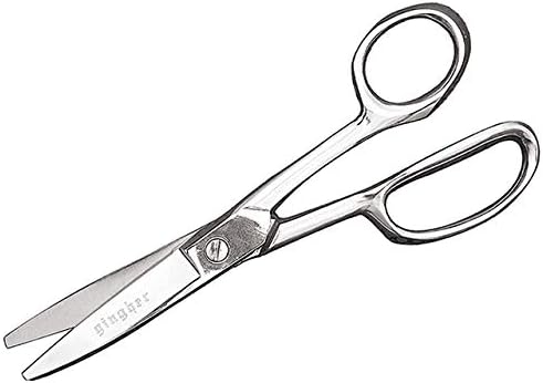Gingher Utility Shears with Protective Sheath - 8" Stainless Steel Fabric Scissors - Blunt-Tip Knife Edge Fabric Shears - Silver