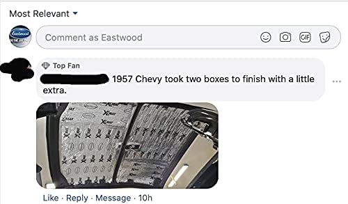 Eastwood X-Mat 51x39x1/4 in Underhood and Headliner Wide Automotive Headliners Foam Backed Material Reduce Road Noise and Heat
