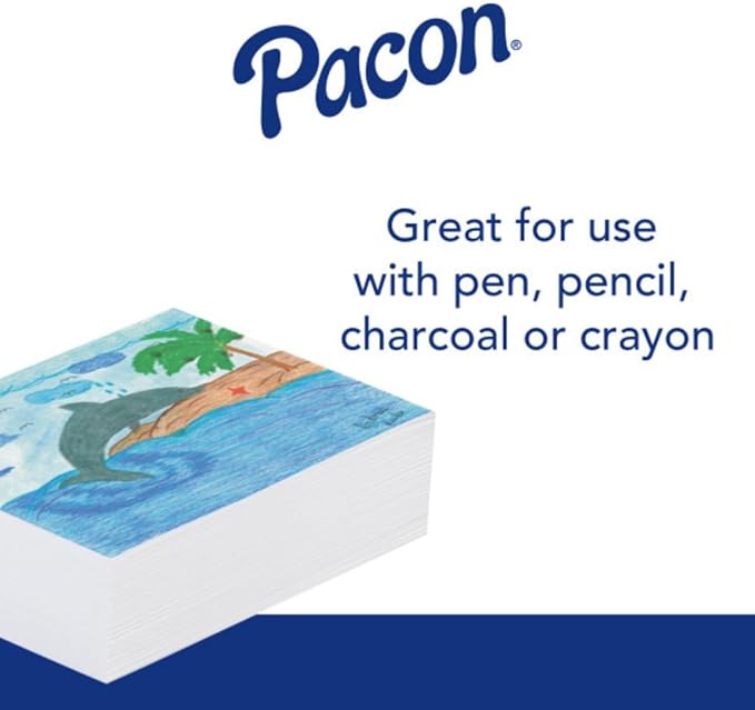 Pacon Plain White Newsprint Paper, 9" x 12", Pack of 500 Sheets