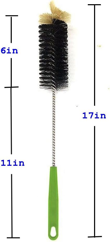 Long Bottle Brush, 17 in Bendable Cleaner Brushes for Cleaning Neck Beer Bottles, Wine, Baby Bottles, Water Bottles, Tumblers, Flask, Bird Feeder, Vase and Brewing Supplies black/2Pack
