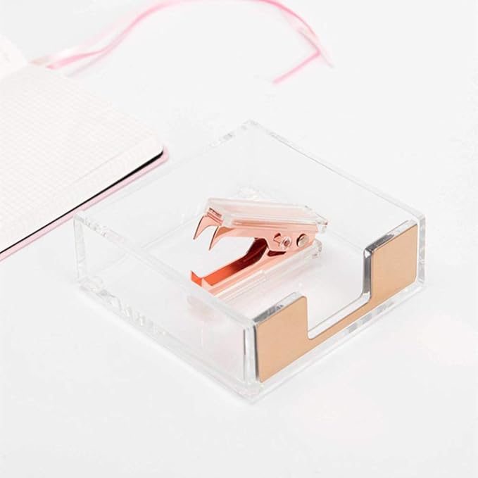 Clear Acrylic Rose Gold Staple Remover Dress Up Home | Office | School Desk Accessories (1)
