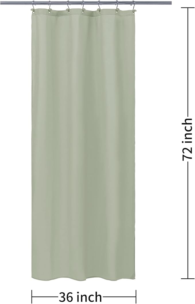 ALYVIA SPRING Stall Fabric Shower Curtain Liner Waterproof - Soft & Lightweight Small Shower Curtain with Magnets for Narrow Stall Size, Machine Washable - 36x72, Desert Sage
