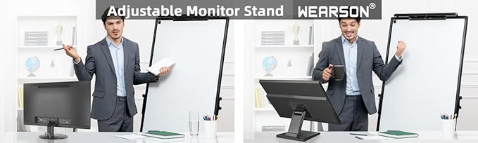 WEARSON Adjustable LCD TV Stand Folding Metal Monitor Desk Stand with VESA Hole 75x75mm&100x100mm (WS-03A2)