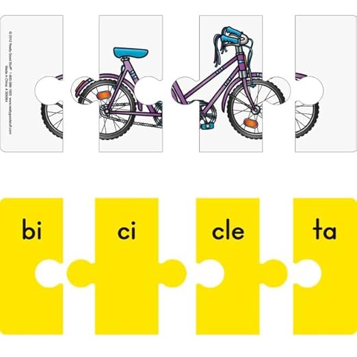 Really Good Stuff - Spanish Syllable Puzzles - 40 Puzzles - 2, 3, 4, and 5-Syllable Words - Includes Storage Box - Teaching Guide