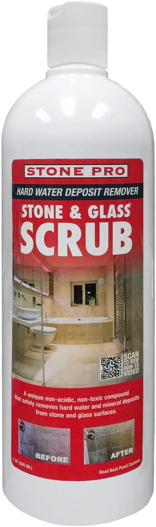 StonePro – Stone & Glass Scrub (1 Quart – 32 Fl Oz) (For Cleaning Granite Countertops, Travertine Showers, Glass Shower Doors & Glass Shower Enclosures)