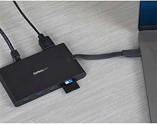 StarTech.com USB C Multiport Adapter - USB Type-C Mini Dock with HDMI 4K or VGA 1080p Video - 100W Power Delivery Passthrough, 3-port USB 3.0 Hub, GbE, SD & MicroSD - Laptop Travel Dock (DKT30CHVSCPD)