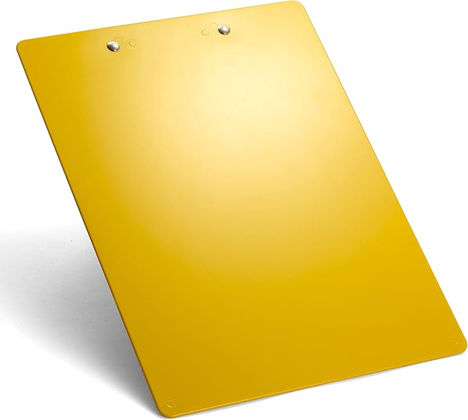 Officemate Recycled Plastic Clipboard, Letter Size, Yellow, Pack of 6 (83082)