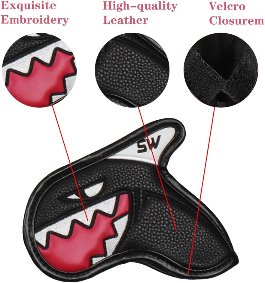 Scott Edward Skull Golf Woods Headcovers Covers for Driver Fairway 1 3 5 H Clubs Set Heads PU Leather Unisex Black Brown