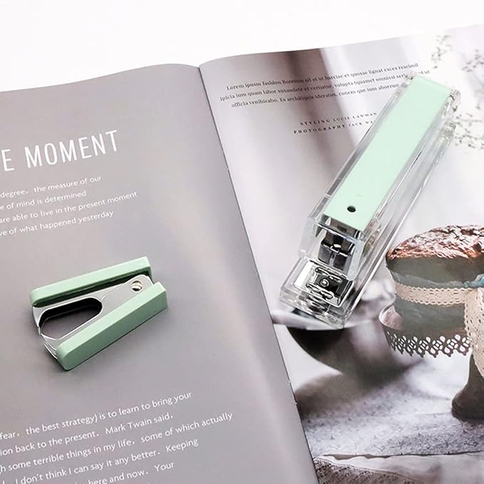 NatSumeBasics Mint Green Staple Remover 2pcs Cute Staples Puller Removal Tool with Lock Plastic Body Steel Jaws for Office School Desk Accessories (2 Green)