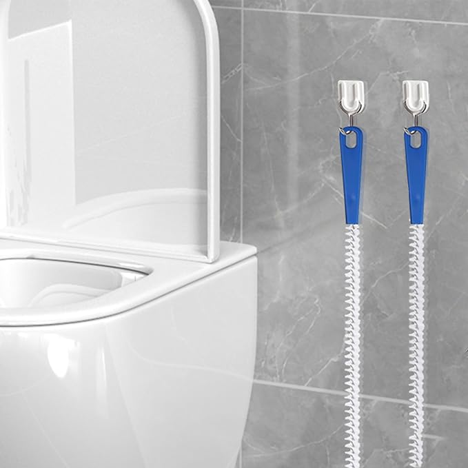 Adove Drain Cleaning Brush 2pack, Long Drain Clog Remover Tool 23.6inch, Pipe Brush Cleaner with Nylon Bristles, Sink Drain Cleaner for Toilet, Kitchen Sink, Bathroom Tub, Shower, and Sewer Drain