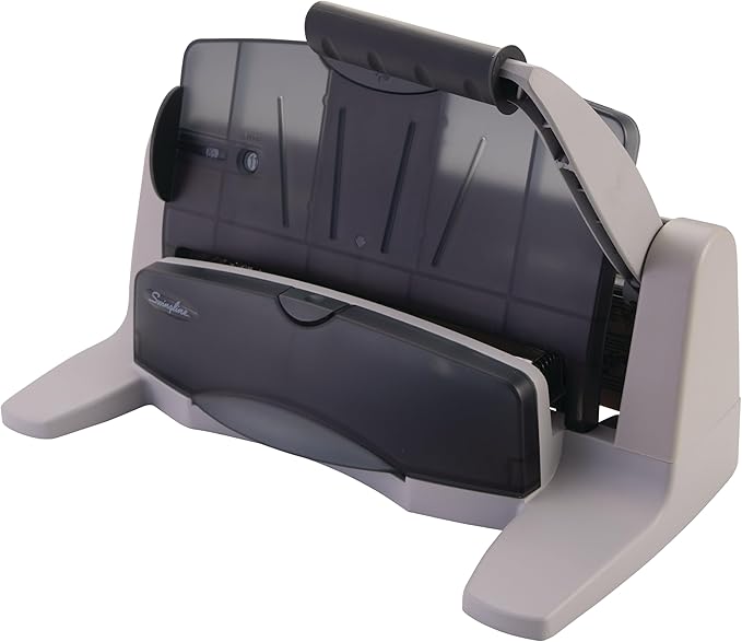 Swingline 3 Hole Punch, 40 Sheet Capacity Three Hole Puncher 3 Ring, Adjustable 2-7 Hole Paper Punch, LightTouch Low Effort, Black & Silver (74357)