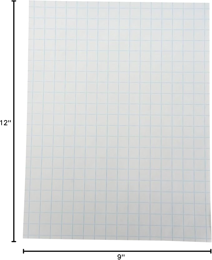 School Smart Graph Paper, 1/2 Inch Rule, 9 x 12 Inches, White, Pack of 500