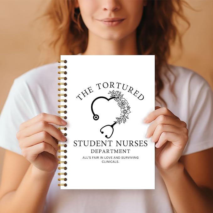 Funny Nurse Notebook, Nurse Appreciation Week Day Gifts Journal, Nursing Supplies for Nurses, Medical Stethoscope Nursing Hardcover Spiral Notebooks 5.5x8.3 Inch