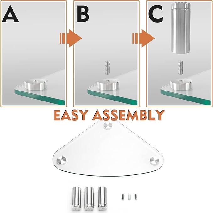 Hemudu Clear Glass Computer Monitor Riser/Triangle Desktop Universal Corner Stand for Computer Monitor & Laptop HD01T-003