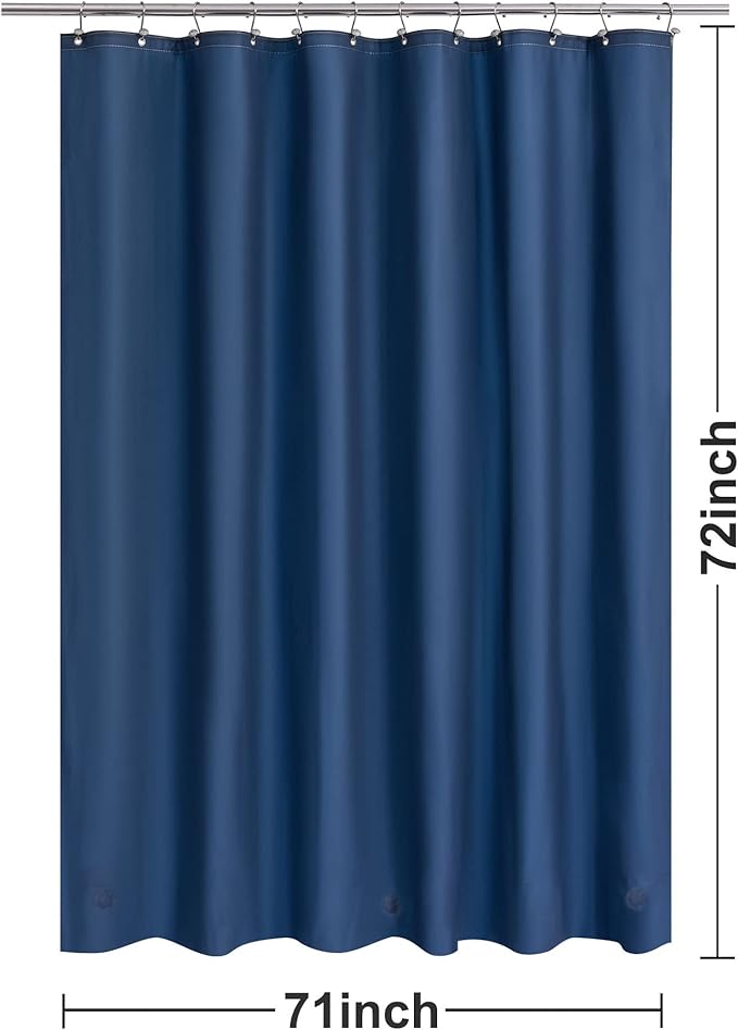Barossa Design Navy Shower Curtain Liner - Premium PEVA Shower Liner for Bathroom, BPA & PVC Free, No Chemical Smell, Lightweight Standard Size Bath Curtain with 3 Magnets, Metal Grommets - Navy Blue