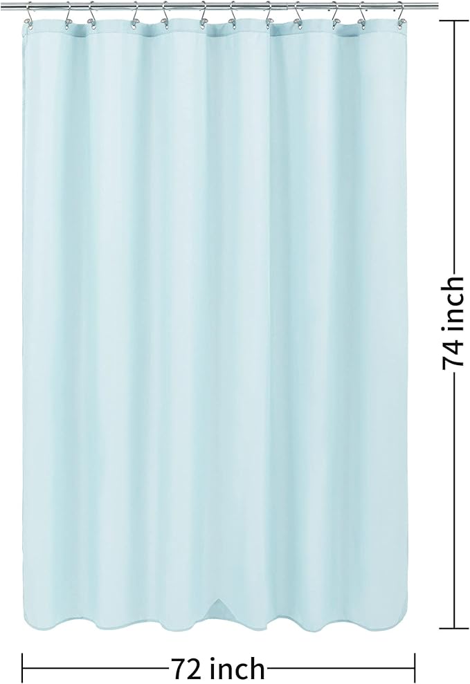 ALYVIA SPRING Long Fabric Shower Curtain Liner Waterproof - 72" x 74", Soft & Lightweight Longer Shower Curtain with 3 Magnets, Machine Washable - 72x74, Blue