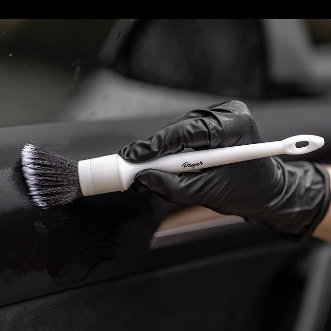 Car Detailing Brush Set, Premium Quality Ultra Soft Bristles, Clean Auto Interior (Leather Seats, Air Vents) or Exterior (Wheels, Paint, Emblems) Detail Brushes Car Detailing (2 Pack)