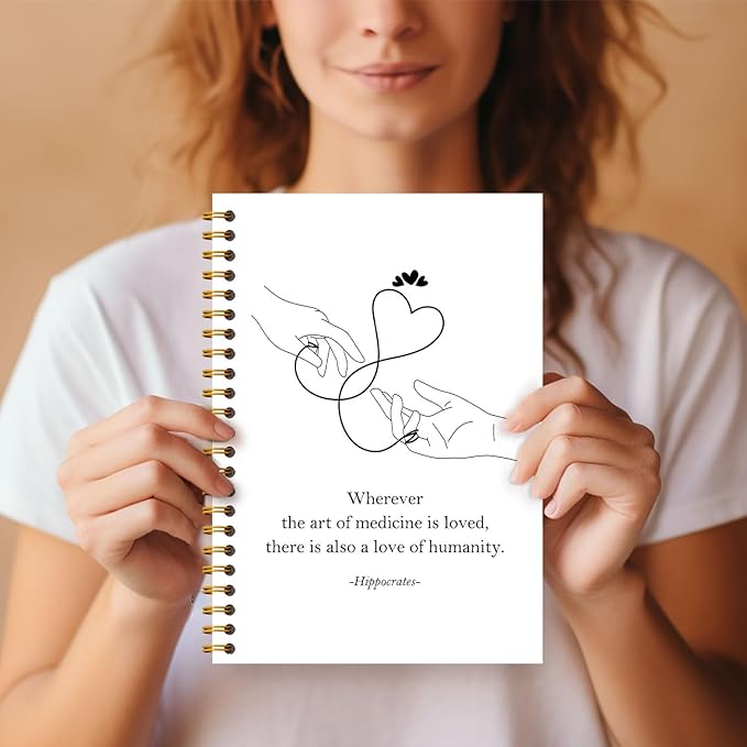 Guymn Medical Notebook, Nurse Journal, Inspirational Nursing Notebook Journal, Doctor Physician Appreciation Gifts Hardcover Spiral Notebooks 5.5x8.3 Inch