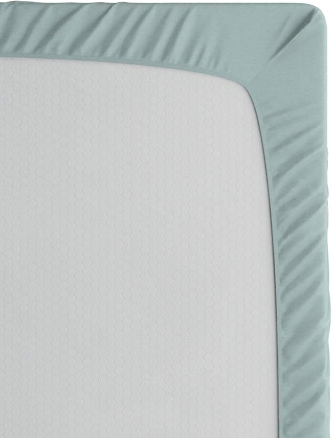 Ambesonne Silhouette Fitted Sheet, City Houses Business Skyline Urban Outdoor Scene Illustration, Bed Cover with All-Round Elastic Deep Pocket for Comfort, Queen Size, Black Seafoam and Blue Grey