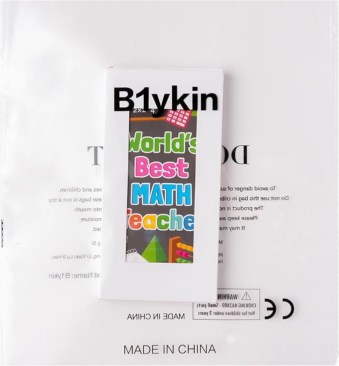 B1ykin Cute Sticky Notes Set - World’s Best Math Teacher Self-Stick Notes Pad, 550 Sheets Writing Memo Pages Sticky Notepad for Appreciation Gifts, School Office Party Supplies (Math Teacher)