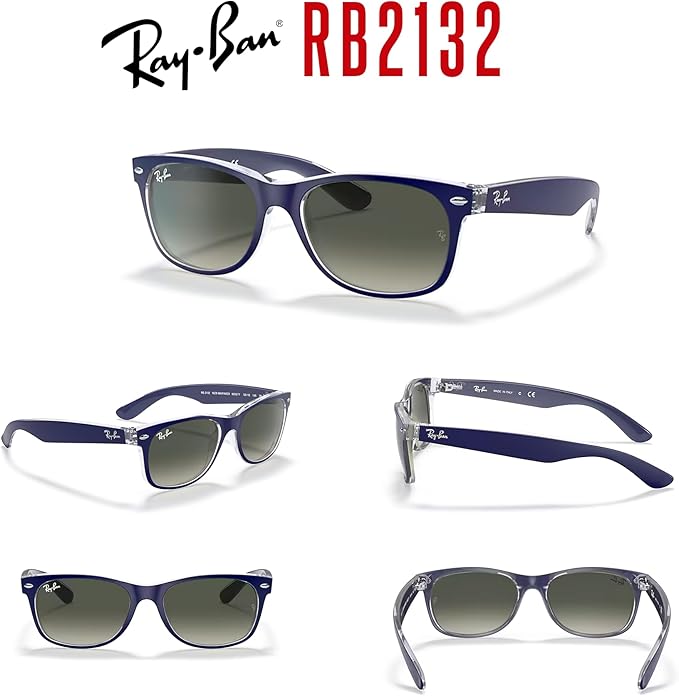 Ray-Ban RB2132 NEW WAYFARER 55MM Square Sunglasses For Men For Women +BUNDLE with ACCESSORY EYEWEAR KIT
