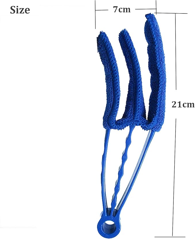 Universal Blind Cleaning Brush,Microfiber Venetian Blind Cleaner Brush Tool,Shutter Brush Works on Vertical/Horizontal Blinds for Dust Removal,Reusable & Washable,2 Pack (Blue)