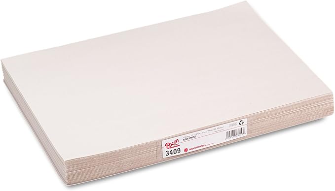 Pacon 3409 White Newsprint, 30 lbs., 12 x 18, White, 500 Sheets/Pack