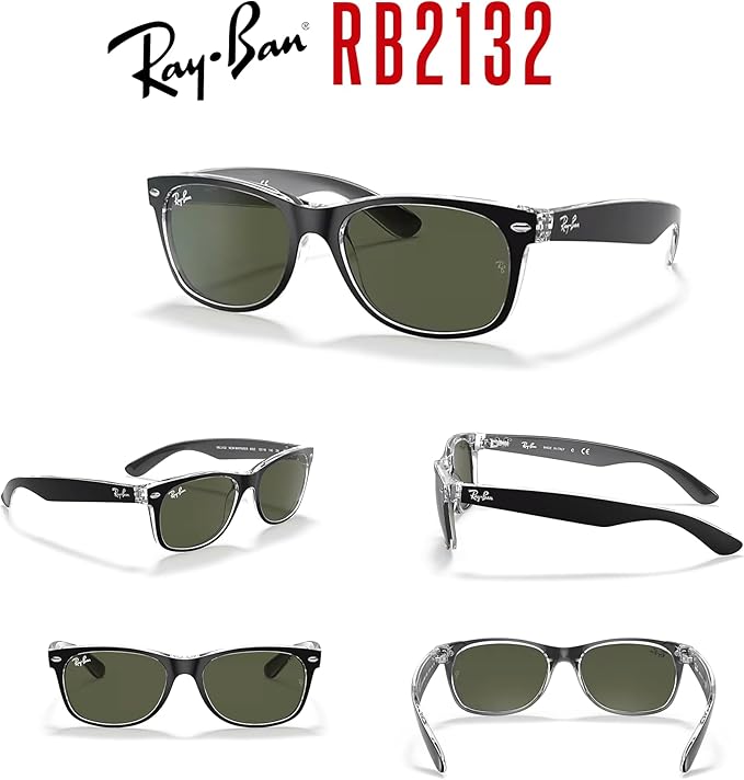 Ray-Ban RB2132 NEW WAYFARER 55MM Square Sunglasses For Men For Women +BUNDLE with ACCESSORY EYEWEAR KIT