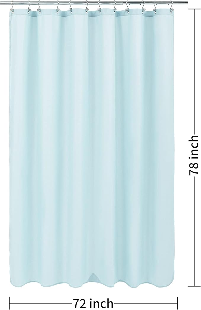 ALYVIA SPRING Long Fabric Shower Curtain Liner Waterproof - 72" x 78", Soft & Lightweight Long Shower Curtain with 3 Magnets, Machine Washable - 72x78, Blue