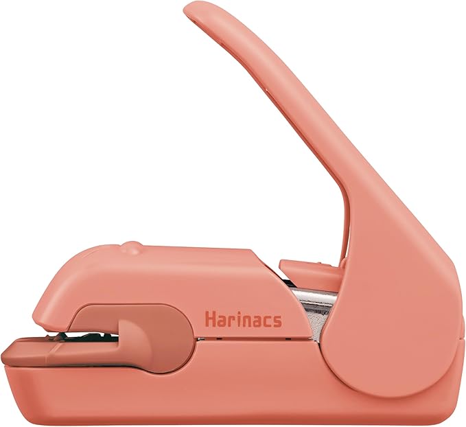 Kokuyo Stapleless Stapler, Harinacs Desktop & Handheld Staple-Free, Up to 5 Sheets No Staple Binding, Portable Compact Holeless Stapler, Salmon Pink, Japan Import (SLN-MPH105VP)