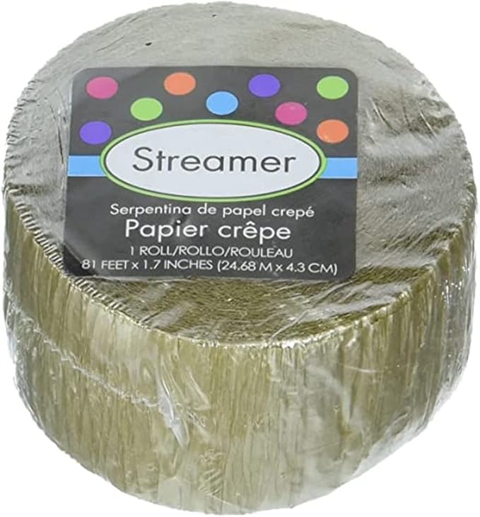 Gold Shrink Wrapped Crepe Paper Roll - 81' (1 Count) - Great for Stunning DIY Crafts, Party Decor, and More (Pack of 4)