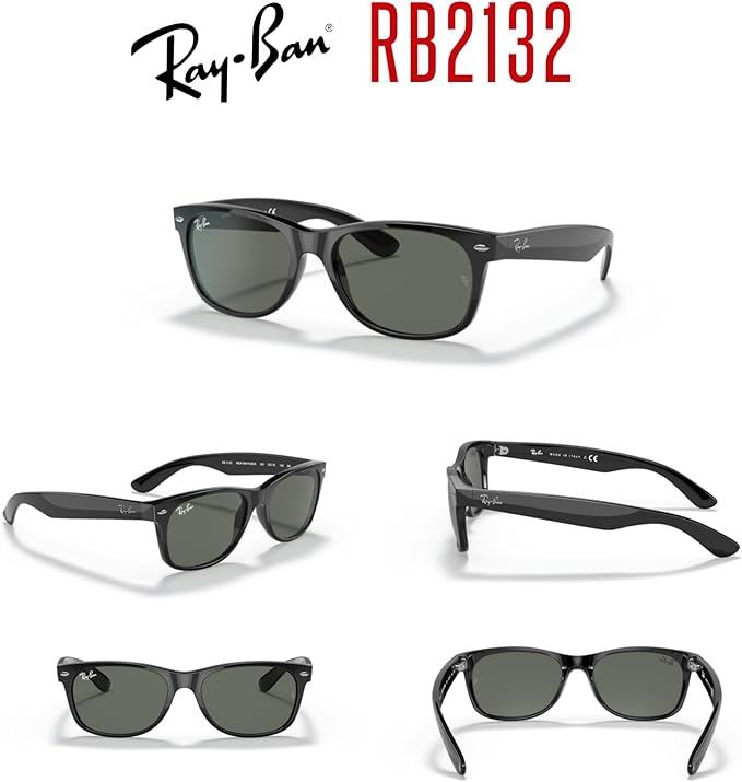 Ray-Ban RB2132 NEW WAYFARER 55MM Square Sunglasses For Men For Women +BUNDLE with ACCESSORY EYEWEAR KIT