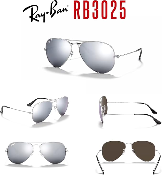 Ray-Ban RB3025 Metal POLARIZED Aviator Sunglasses For Men For Women +BUNDLE with ACCESSORY EYEWEAR KIT