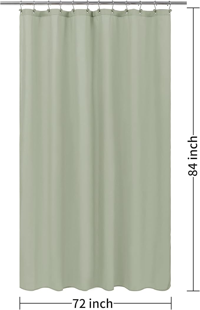 ALYVIA SPRING Extra Long Fabric Shower Curtain Liner Waterproof - 72" x 84", Soft & Lightweight XL Shower Curtain with 3 Magnets, Machine Washable - 72x84, Desert Sage