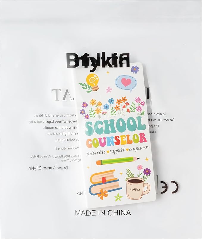 B1ykin Cute Sticky Notes Set - School Counselor Advocate Support Empower Self-Stick Notes Pad, 550 Sheets Writing Memo Pages Sticky Notepad for Teacher Appreciation Gifts Office (School Counselor)