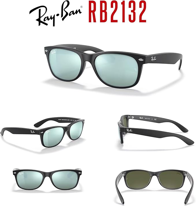Ray-Ban RB2132 NEW WAYFARER 55MM Square Sunglasses For Men For Women +BUNDLE with ACCESSORY EYEWEAR KIT