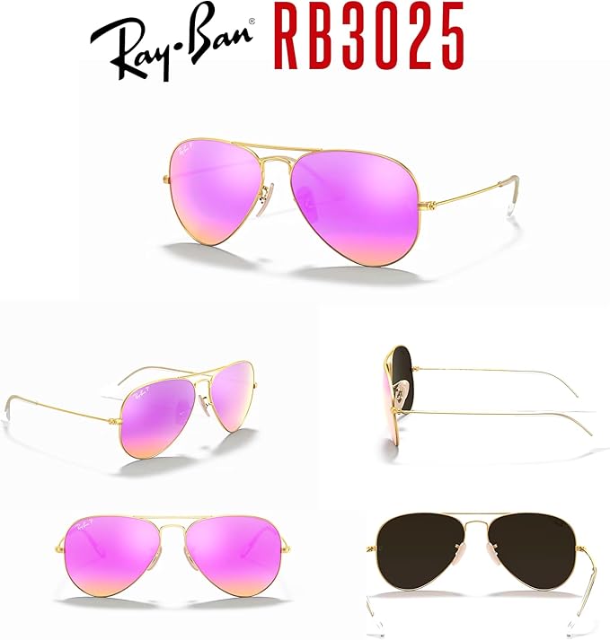 Ray-Ban RB3025 Metal POLARIZED Aviator Sunglasses For Men For Women +BUNDLE with ACCESSORY EYEWEAR KIT