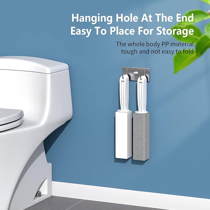 Toilet Bowl Cleaner Pumice Stone -Hard Water Stain Remover with Ergonomic Handle, Powerfully Removes Toilet Bowl Rings,Rust &Lime,Ideal for Toilet Brush/BBQ Grills/Sink/Pool/Bathroom【2Pack】