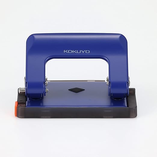 Kokuyo 2-Hole Punch, Rakuake Handy Type, 17 Sheets Capacity, Adjustable Guide Bar, Ergonomic Design, Blue, Japan Import (PN-G17B)