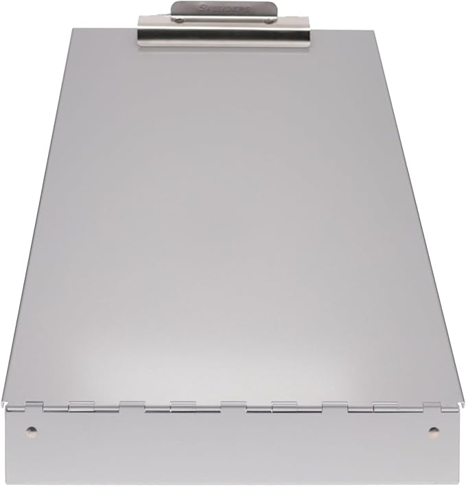 Saunders Metal Clipboard with Storage, Silver Dual Layer Nursing Clipboard Folio, Letter Size Paper Organizer, Steel Clip with Self Locking Latch, Form Holder for Office, School & Work - Made in USA