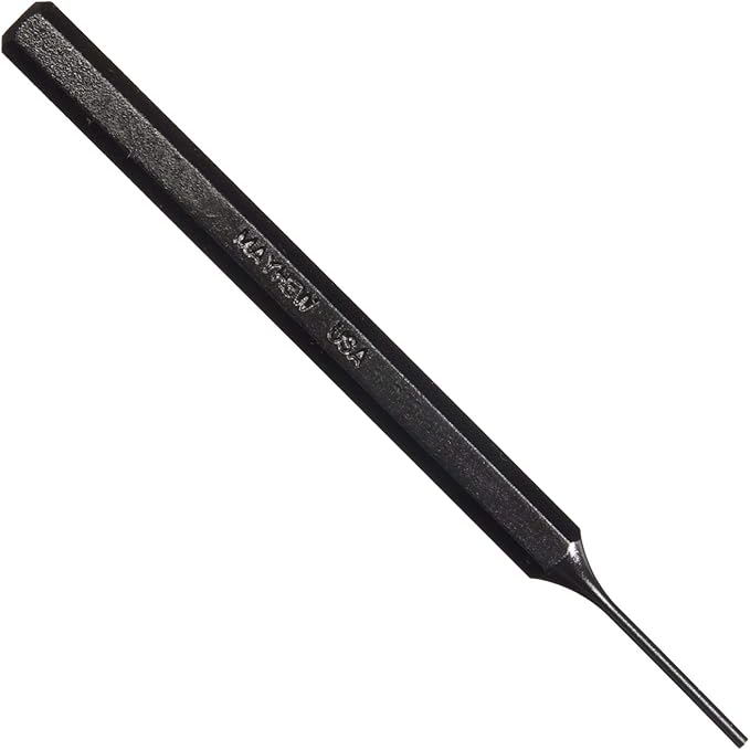 Mayhew Tools 21220 SAE Pin Punch, 1/4 x 2.63" Pin, 6" OAL x 3/8" Body, Black Oxide Finish