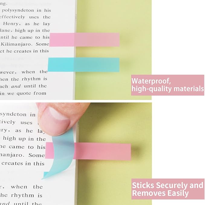 2000 Pcs Book Tabs for Annotating, Sticky Tabs Transparent Small Sticky Notes Flags, Colorful Morandi Page Markers for Notebooks, Multi-Colored Writable and Repositionable Book Flags Strip