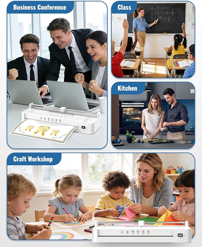 13in Laminator Machine with Sheets 50pcs + Paper Trimmer + Corner Rounder, 11x17 / ABS Anti-Jam Technology |Dual Hot and Cold Mode | 90s Fast Preheat for A3/A4/A5/A6 Home Office School Use