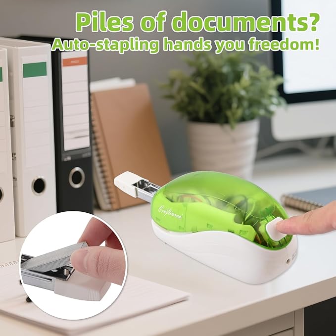 Electric Stapler,Including 2000 Staples and 1 Staple Remover, Suitable for Palm Size and high Comfort,25 Sheet Capacity, AC Adapter or Battery Powered,Battery not Included